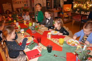 kerstdiner in de klas